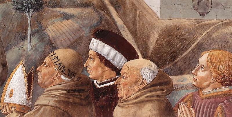Scenes from the Life of St Francis (detail of scene 7, south wall) gh, GOZZOLI, Benozzo